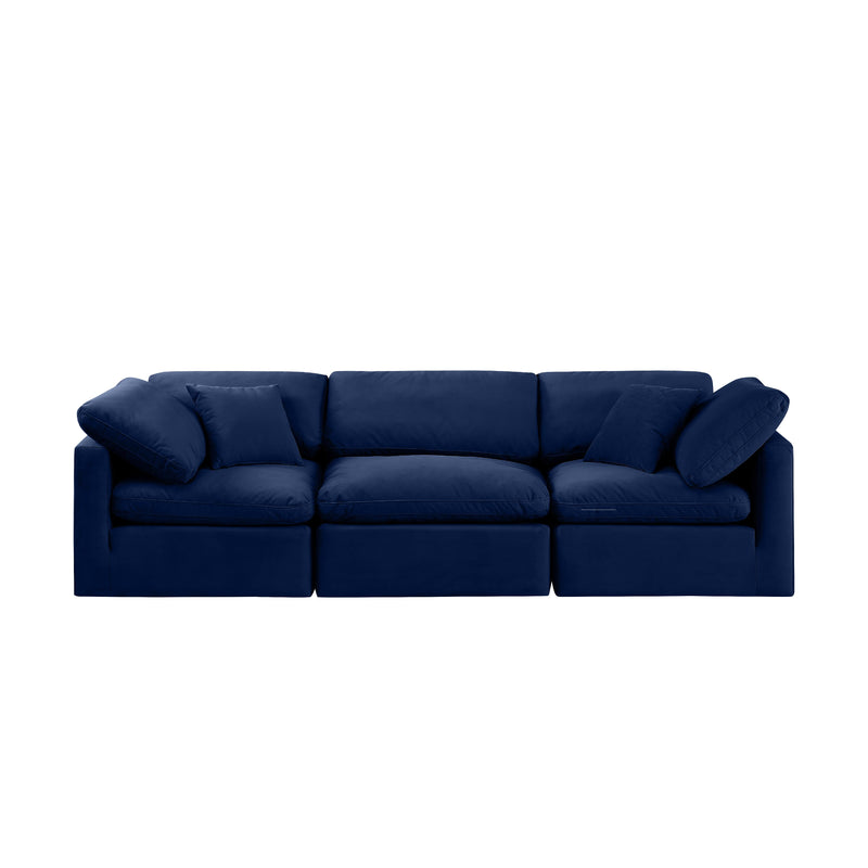 Meridian Indulge Navy Velvet Modular Sofa IMAGE 4