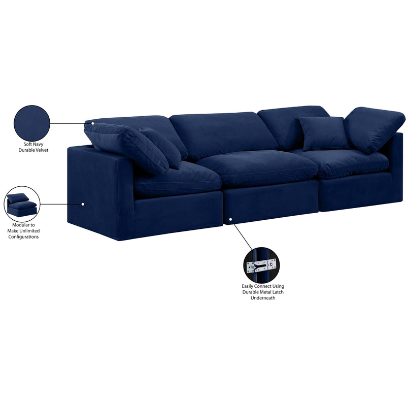 Meridian Indulge Navy Velvet Modular Sofa IMAGE 8