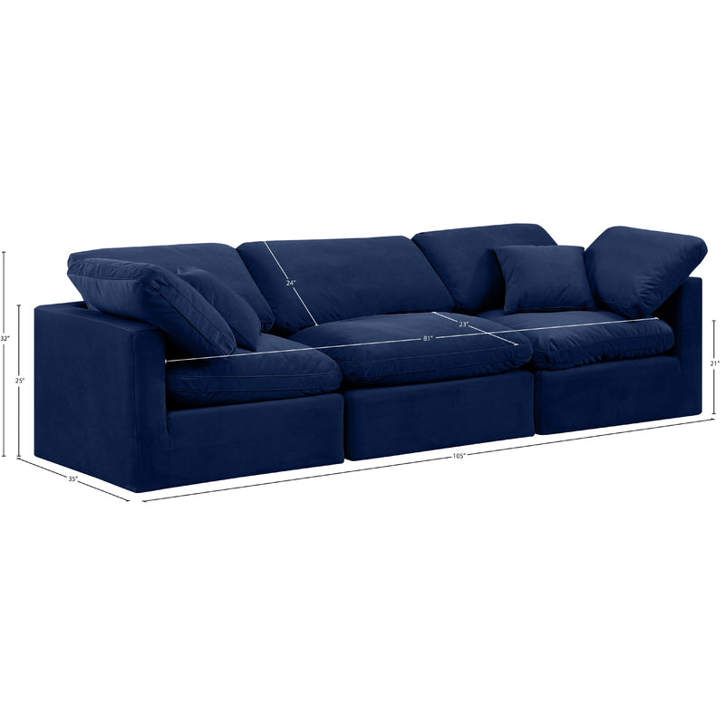 Meridian Indulge Navy Velvet Modular Sofa IMAGE 9