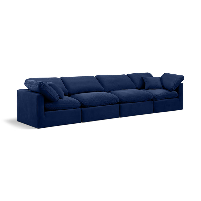 Meridian Indulge Navy Velvet Modular Sofa IMAGE 1