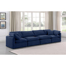 Meridian Indulge Navy Velvet Modular Sofa IMAGE 2