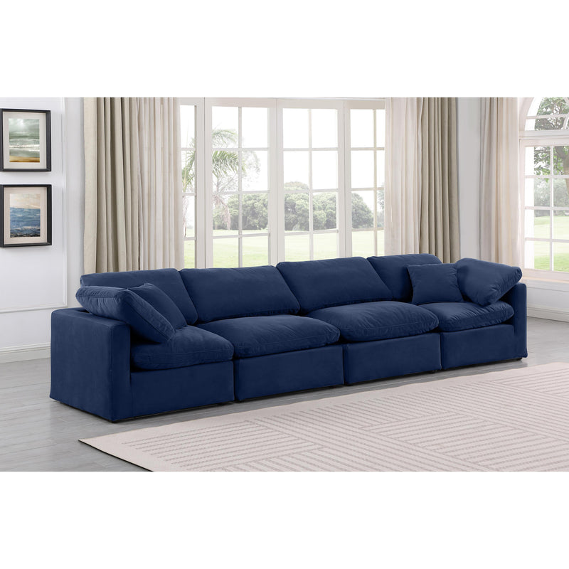 Meridian Indulge Navy Velvet Modular Sofa IMAGE 2