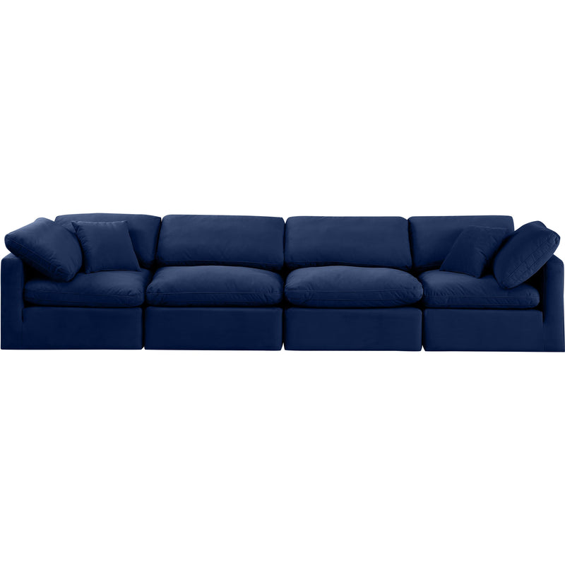 Meridian Indulge Navy Velvet Modular Sofa IMAGE 4