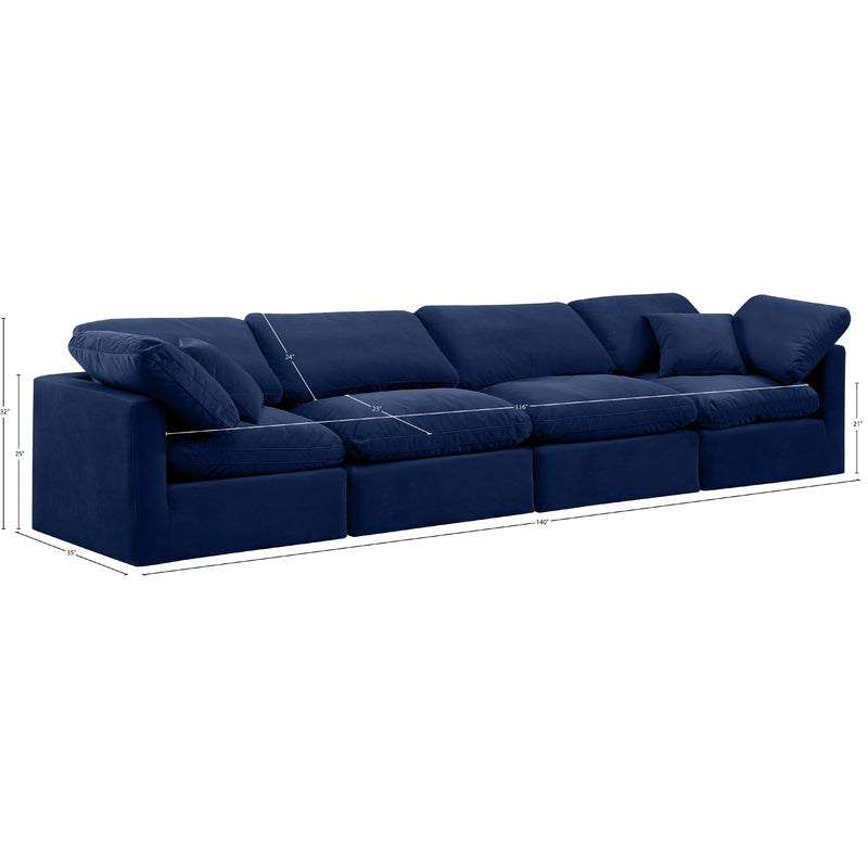 Meridian Indulge Navy Velvet Modular Sofa IMAGE 9
