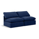 Meridian Indulge Navy Velvet Modular Sofa IMAGE 1