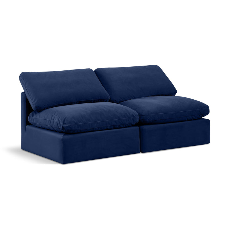 Meridian Indulge Navy Velvet Modular Sofa IMAGE 1