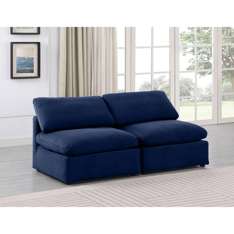 Meridian Indulge Navy Velvet Modular Sofa IMAGE 2