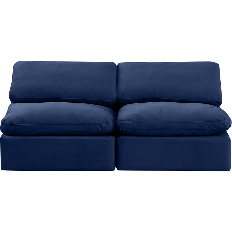 Meridian Indulge Navy Velvet Modular Sofa IMAGE 4
