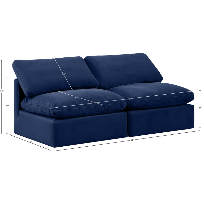 Meridian Indulge Navy Velvet Modular Sofa IMAGE 8