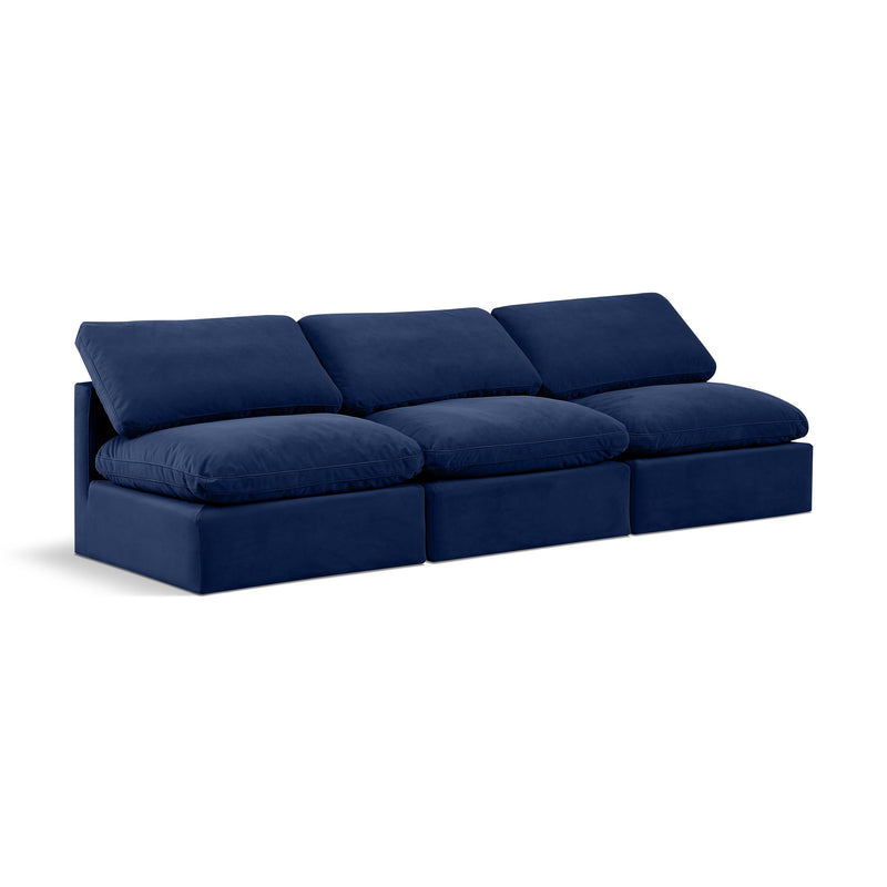 Meridian Indulge Navy Velvet Modular Sofa IMAGE 1