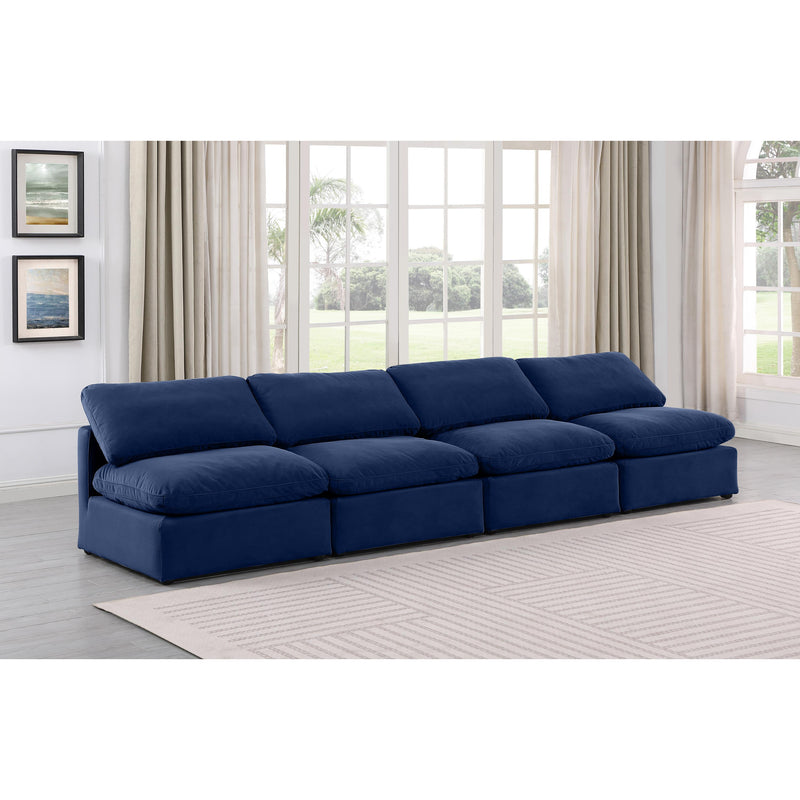 Meridian Indulge Navy Velvet Modular Sofa IMAGE 2