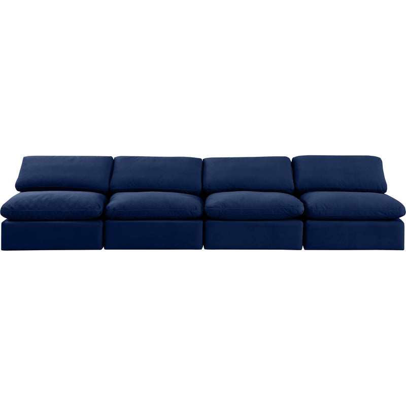 Meridian Indulge Navy Velvet Modular Sofa IMAGE 4