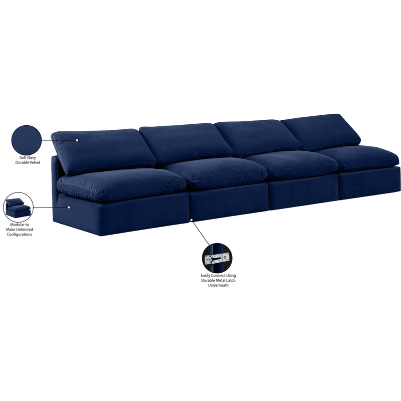 Meridian Indulge Navy Velvet Modular Sofa IMAGE 7