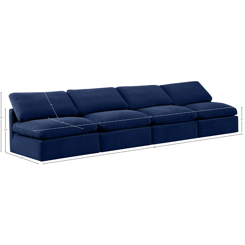 Meridian Indulge Navy Velvet Modular Sofa IMAGE 8