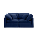 Meridian Indulge Navy Velvet Modular Sofa IMAGE 4