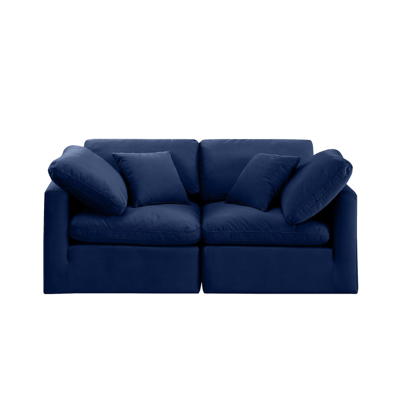 Meridian Indulge Navy Velvet Modular Sofa IMAGE 4