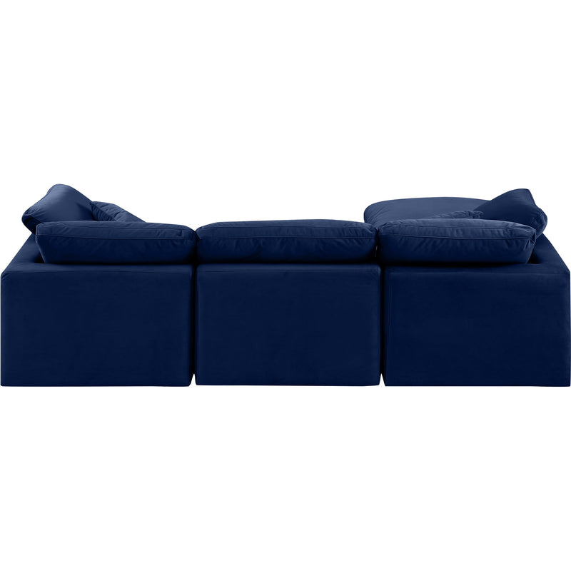 Meridian Indulge Navy Velvet Modular Sectional IMAGE 3