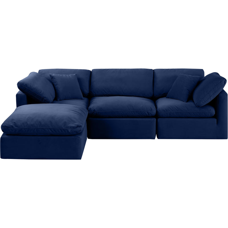 Meridian Indulge Navy Velvet Modular Sectional IMAGE 4