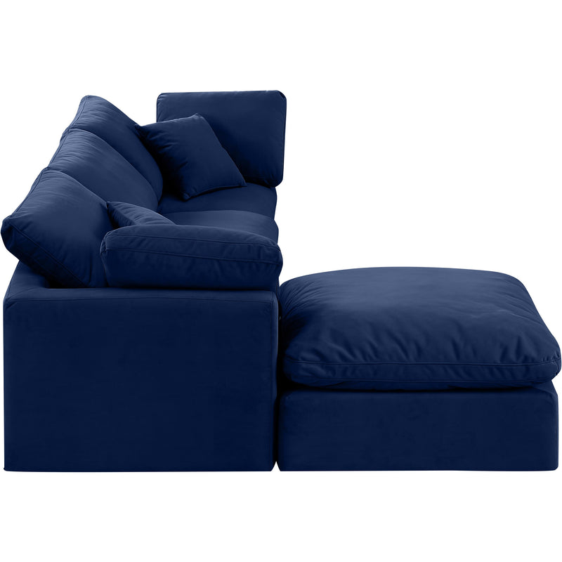 Meridian Indulge Navy Velvet Modular Sectional IMAGE 5