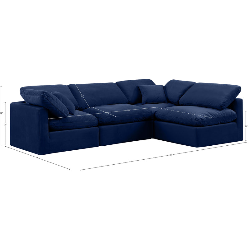 Meridian Indulge Navy Velvet Modular Sectional IMAGE 10