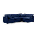 Meridian Indulge Navy Velvet Modular Sectional IMAGE 1