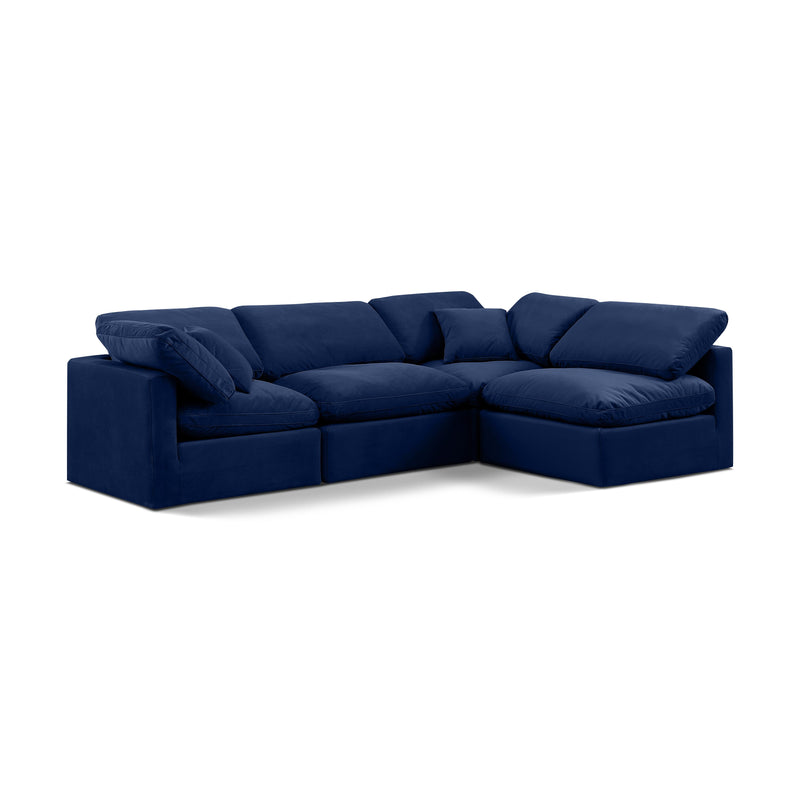 Meridian Indulge Navy Velvet Modular Sectional IMAGE 1