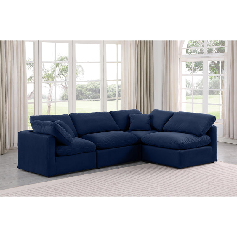 Meridian Indulge Navy Velvet Modular Sectional IMAGE 2