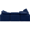 Meridian Indulge Navy Velvet Modular Sectional IMAGE 3