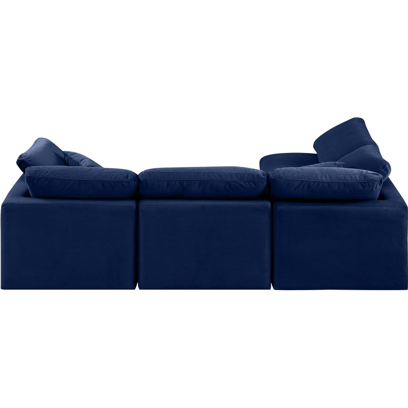 Meridian Indulge Navy Velvet Modular Sectional IMAGE 3