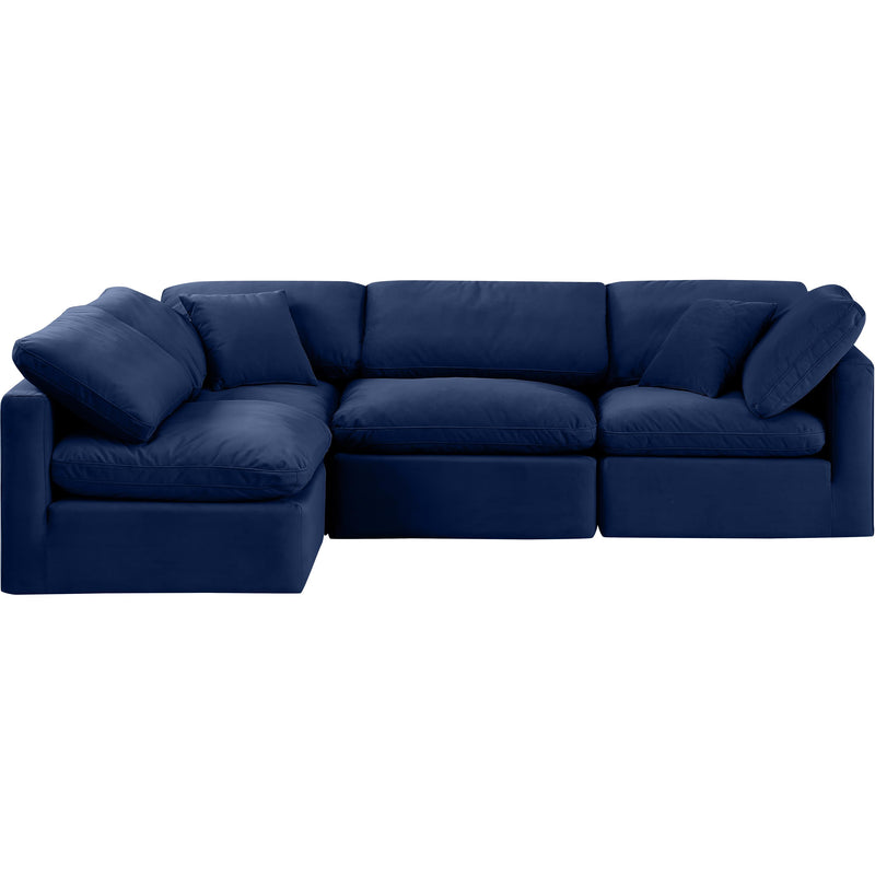 Meridian Indulge Navy Velvet Modular Sectional IMAGE 4