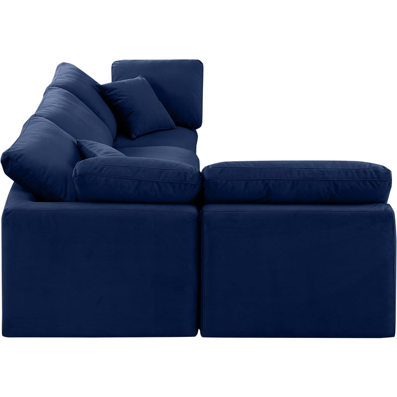 Meridian Indulge Navy Velvet Modular Sectional IMAGE 5