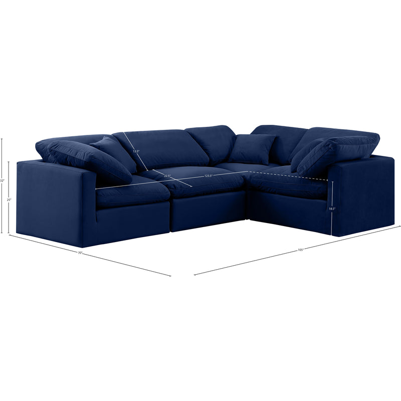 Meridian Indulge Navy Velvet Modular Sectional IMAGE 10