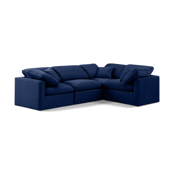 Meridian Indulge Navy Velvet Modular Sectional IMAGE 1