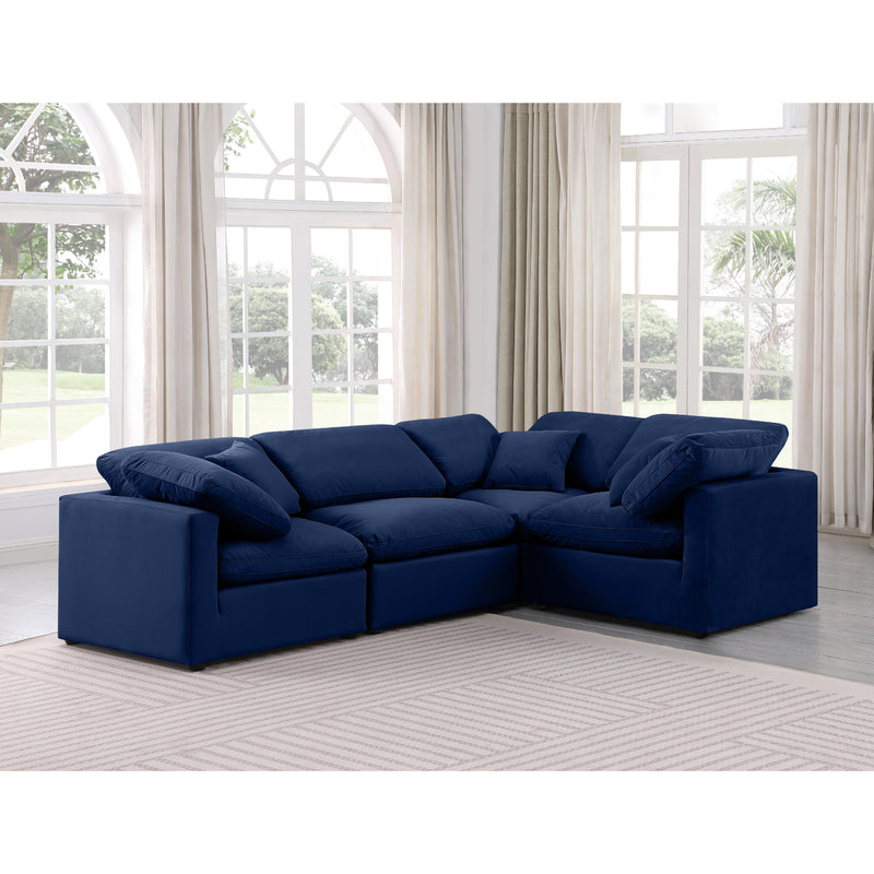 Meridian Indulge Navy Velvet Modular Sectional IMAGE 2