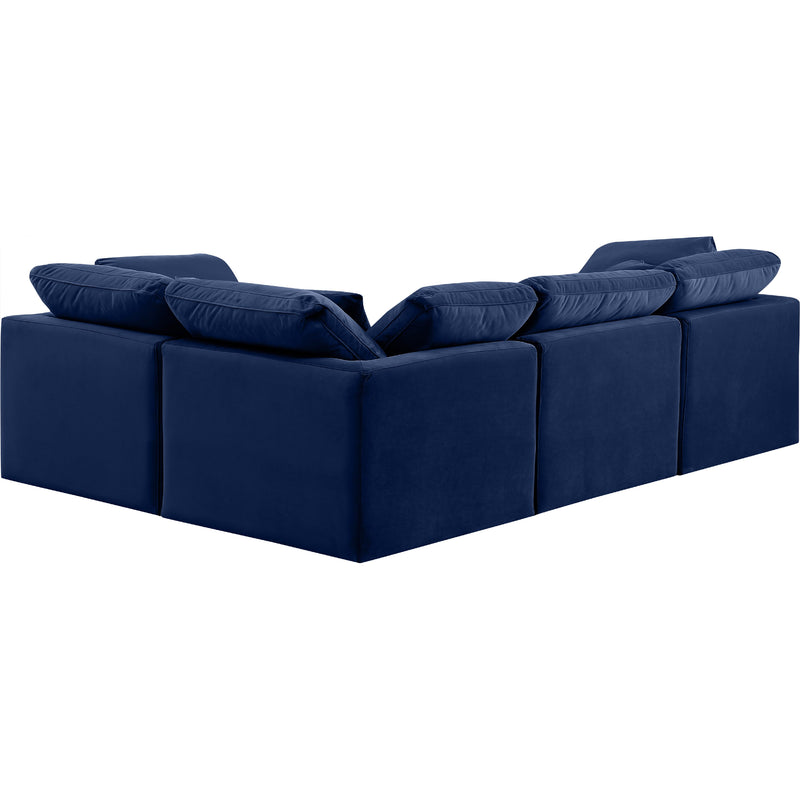 Meridian Indulge Navy Velvet Modular Sectional IMAGE 3