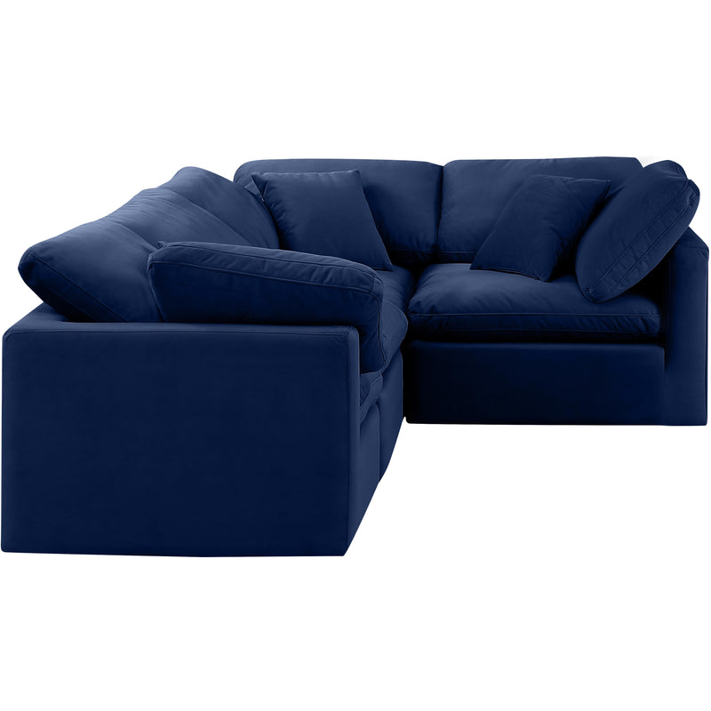 Meridian Indulge Navy Velvet Modular Sectional IMAGE 4