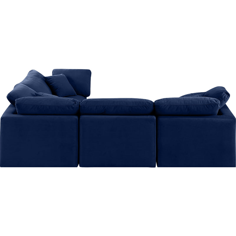 Meridian Indulge Navy Velvet Modular Sectional IMAGE 5