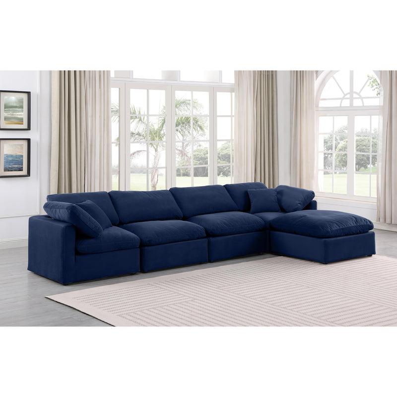 Meridian Indulge Navy Velvet Modular Sectional IMAGE 2