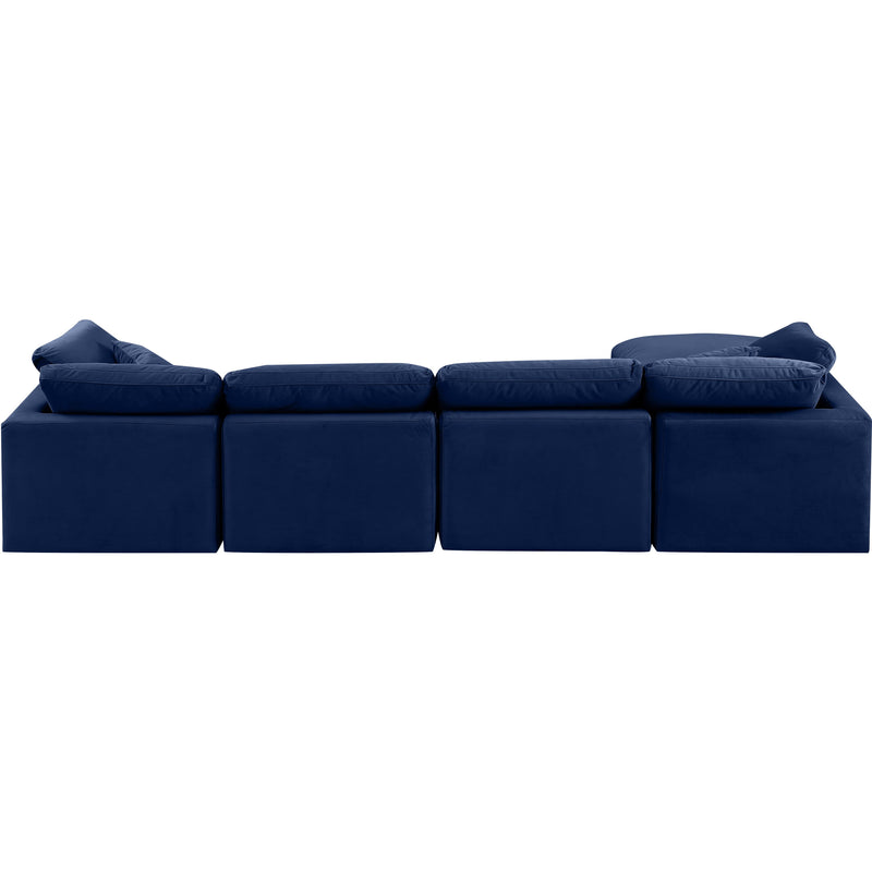 Meridian Indulge Navy Velvet Modular Sectional IMAGE 3