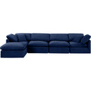 Meridian Indulge Navy Velvet Modular Sectional IMAGE 4