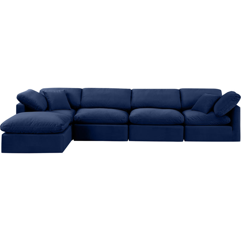 Meridian Indulge Navy Velvet Modular Sectional IMAGE 4