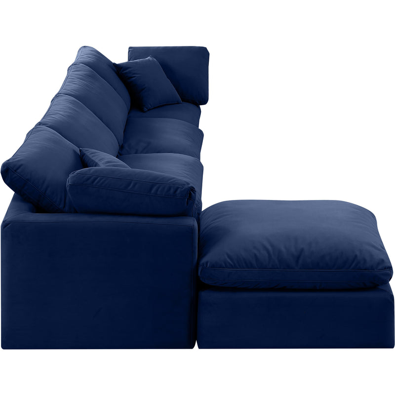 Meridian Indulge Navy Velvet Modular Sectional IMAGE 5