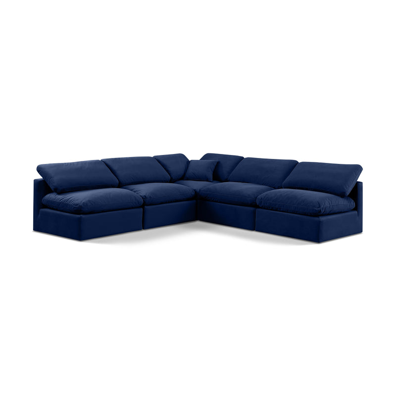 Meridian Indulge Navy Velvet Modular Sectional IMAGE 1