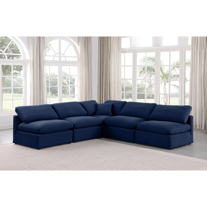 Meridian Indulge Navy Velvet Modular Sectional IMAGE 2
