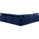 Meridian Indulge Navy Velvet Modular Sectional IMAGE 3