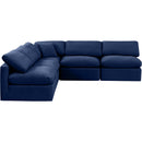 Meridian Indulge Navy Velvet Modular Sectional IMAGE 4