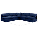 Meridian Indulge Navy Velvet Modular Sectional IMAGE 9