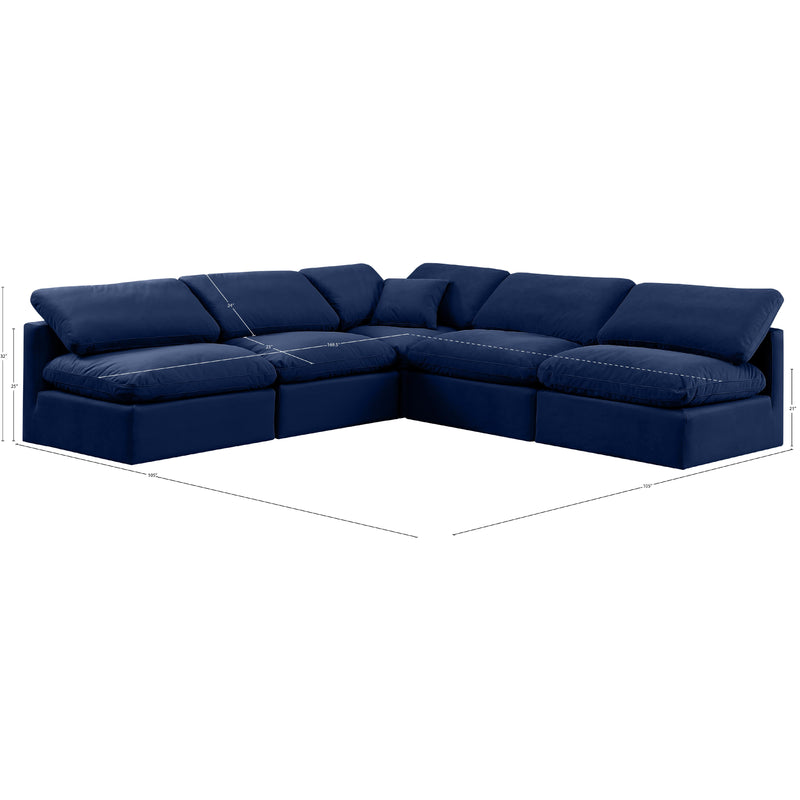 Meridian Indulge Navy Velvet Modular Sectional IMAGE 9