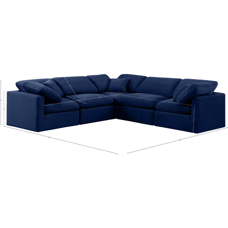 Meridian Indulge Navy Velvet Modular Sectional IMAGE 10