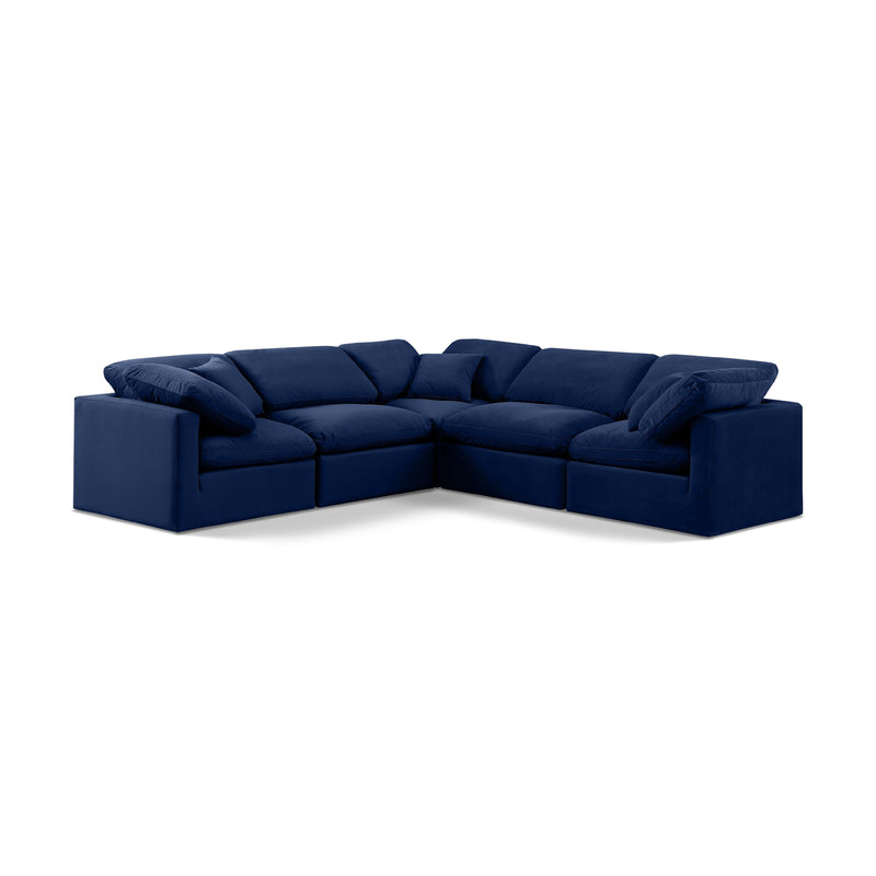 Meridian Indulge Navy Velvet Modular Sectional IMAGE 1